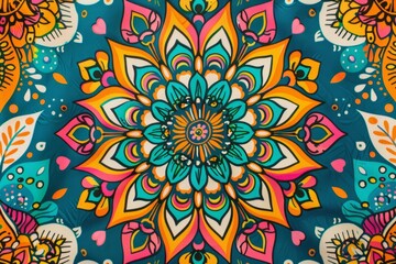 Intricate mandala pattern with vibrant colors