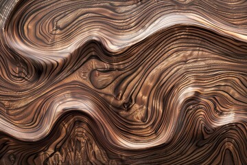 Naklejka premium **Waves and Loops: Mesmerizing Detail of Walnut Wood Grain Exuding Interior Richness**
