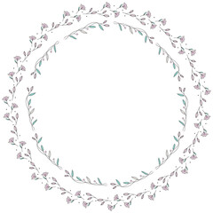 ornamental decorative flower in round frame on background