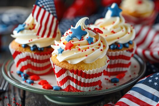 American Flag-themed Fourth of July Desserts: Cupcakes and Cookies for Patriotic Independence Day