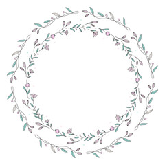 ornamental decorative flower in round frame on background