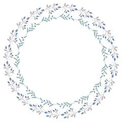 ornamental decorative flower in round frame on white background