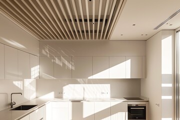 Modern Kitchen: The Art of Light and Shadow in White Clean Spaces