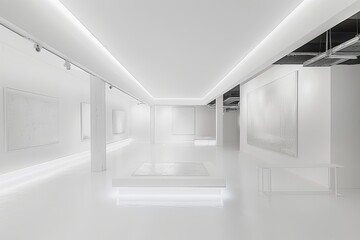 Whitespace Showscase: Luxe Monochromatic Gallery with Bright Minimalist Decoration