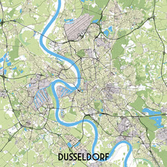 Dusseldorf, Germany map poster art