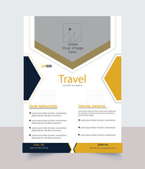 travel flyer design vector and business template