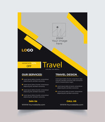 travel flyer design vector and business template