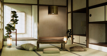 low table in room Japanese style with decoration muji minimal.