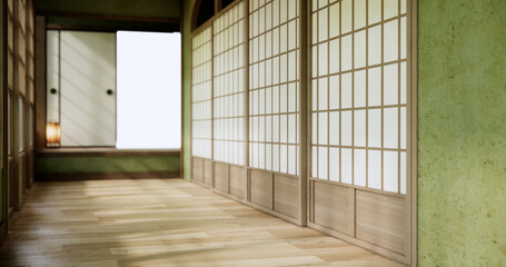 Green Empty room, original Japanese style mixed with modern minimal.