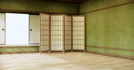 Green Empty room, original Japanese style mixed with modern minimal.