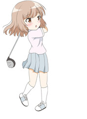 ゴルフをする女の子