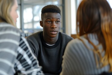 HR team interviews job seekers, professionals, and unemployed guys in company office. Business personnel listen to employment interview questions, negotiations, and answers.