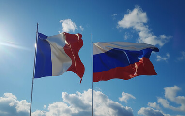 France vs Russia photo, OTAN crisis. Generative AI.