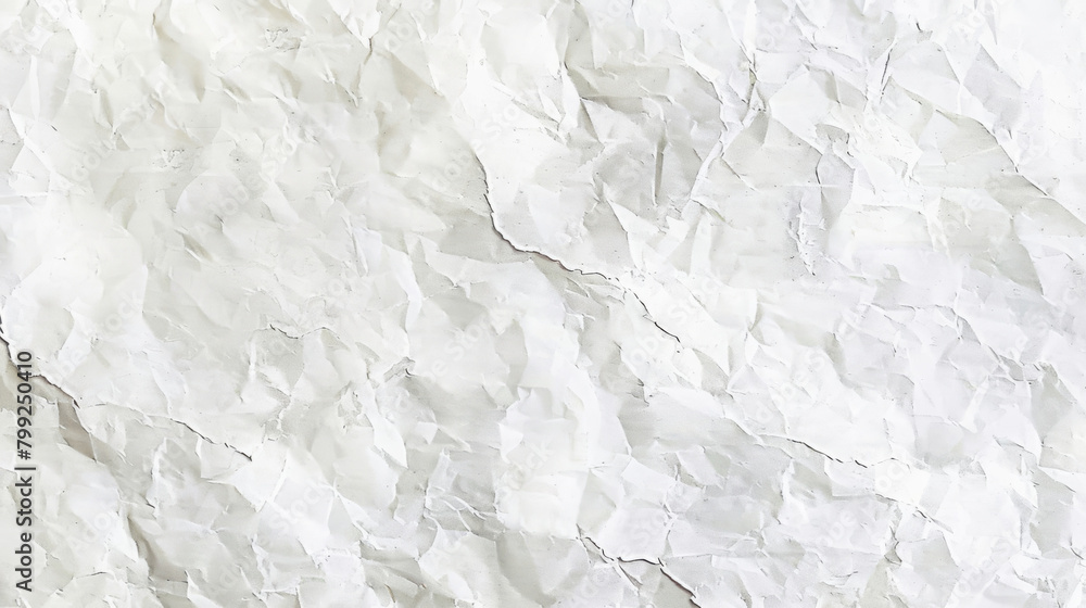 Poster High-resolution image of a crumpled white paper texture suitable for various designs
