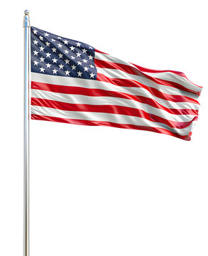 United state flag flying on a mast