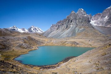 Fototapeta premium Seven lakes of Ausangate, Cusco Peru. 