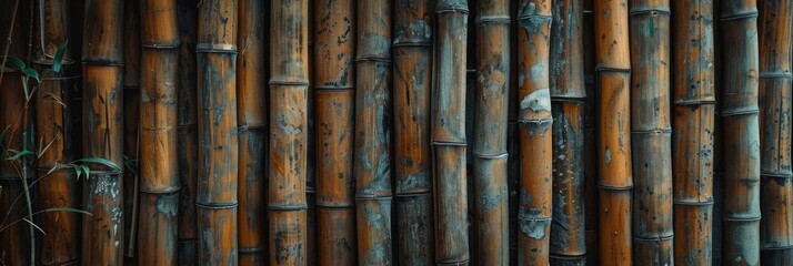 Bambu: Natural Textured Wooden Wall Model with Abstract and Organic Design in Nature Background