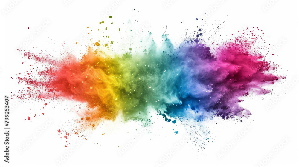 Aufkleber vibrant explosion of colorful powder creating a dynamic and lively backdrop