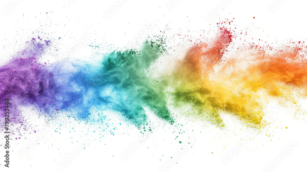 Aufkleber energetic display of vibrant multicolored dust clouds bursting