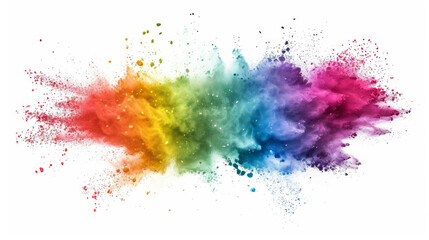 Vibrant explosion of colorful powder creating a dynamic and lively backdrop - obrazy, fototapety, plakaty
