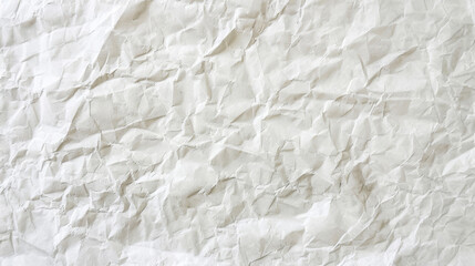 Detailed crumpled white paper background texture with creases and shadows