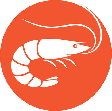 recommend clip art: Shrimp logo. Isolated shrimp on white background. Prawns outline