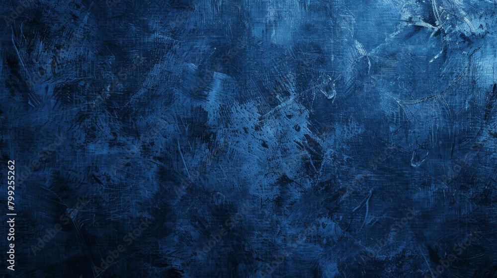 Poster Dark blue textured backdrop with scratches suitable for graphic use