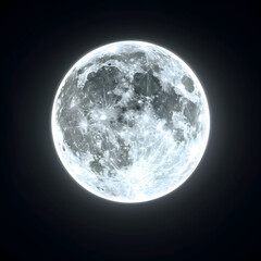 Naklejka premium Realistic Moon on Black Background