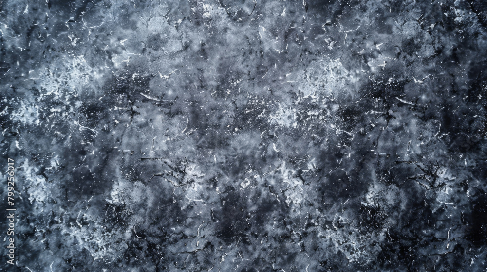 Poster Striking top-down view of a frozen surface showcasing a unique ice pattern