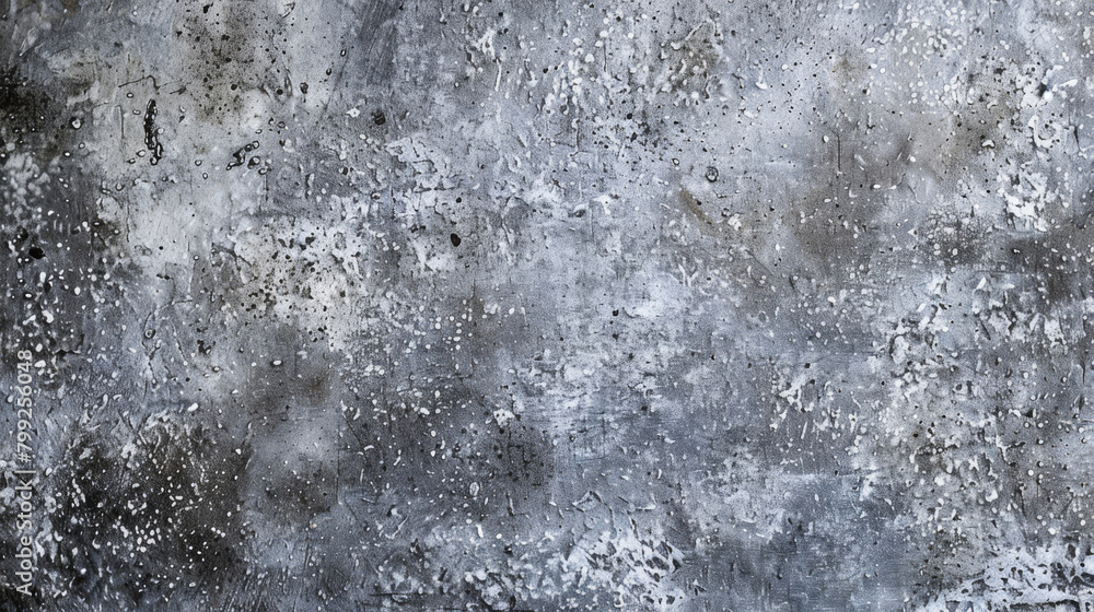 Poster High-resolution image showcasing a grungy gray and black texture with paint splatters