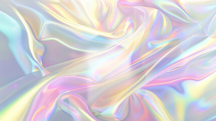 Obraz premium Elegant shiny silk cloth with iridescent pastel hues flowing gracefully