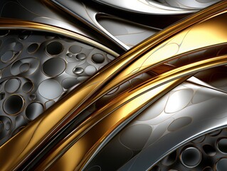 Color, pattern and texture - abstract waves and curves in gold and black