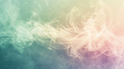 Fototapeta premium Ethereal smoke dances against a dreamy and colorful background