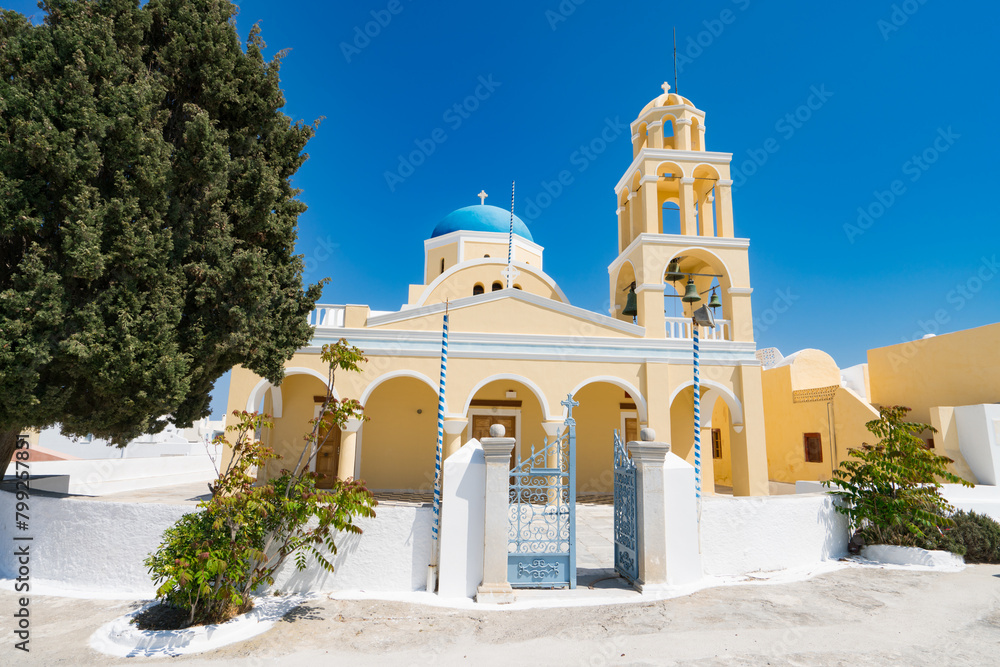 Canvas Prints St George Church (Ekklisia Agios Georgios) Oia, Santorini, Greece, Europe