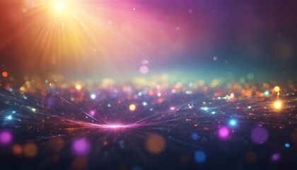 Obraz premium Energetic abstract composition showcasing colorful lights and sparkles