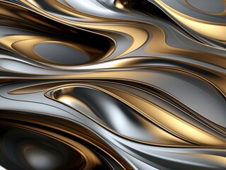 Color, pattern and texture - abstract waves and curves in gold and black