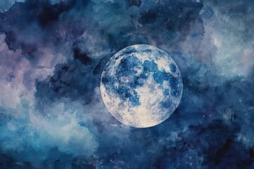 Mystical Moon HighDetail Watercolor in K