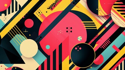 Pulsating Geometric Wallpaper Design for Vibrant Synth Pop Atmospheres