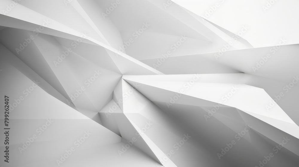 Aufkleber modern white 3d geometric shapes creating a minimalistic backdrop