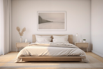 Modern bedroom design in a minimalist style.