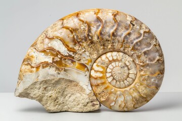 Stunning Macro Ammonite Fossil from Madagascar in Shimmering Mother-of-Pearl Shell and Calcite