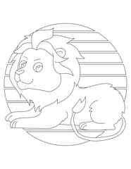 Lion Coloring Page. Wild Animal Coloring Page for Kids Who love jungles and wildlife
