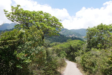 Straße in der Berglandschaft bei Escazú in den Bergen um San José in Costa Rica