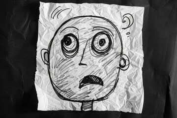 Who Are You? Doodle Concept: Identity and Personality Question on Black Napkin Drawing 
