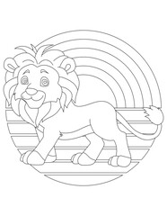 Lion Coloring Page. Wild Animal Coloring Page for Kids Who love jungles and wildlife
