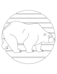 Bear Coloring Page. Wild Animal Coloring Page for Kids Who love jungles and wildlife