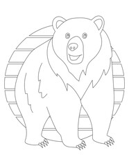 Bear Coloring Page. Wild Animal Coloring Page for Kids Who love jungles and wildlife