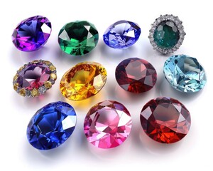 Garnet, Amethyst, Aquamarine, Emerald, Pearl, Ruby, Sapphire Birthstones Sparkling in a Gorgeous