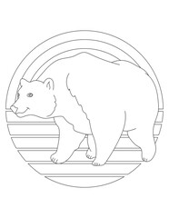 Bear Coloring Page. Wild Animal Coloring Page for Kids Who love jungles and wildlife