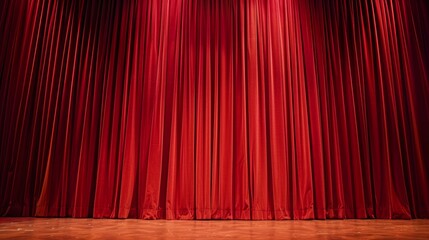 Theatrical Stage with Red Curtain Generative AI